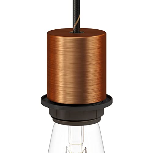 creative cables - Kit E27 Lampenfassung aus Metall mit Halbgewinde und verdeckter Zugentlastung - Kupfer satiniert von creative cables