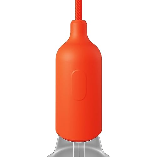 creative cables - Kit E27 Lampenfassung aus Silikon mit Schalter und verdeckter Zugentlastung - Orange von creative cables