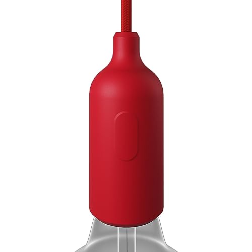 creative cables - Kit E27 Lampenfassung aus Silikon mit Schalter und verdeckter Zugentlastung - Rot von creative cables