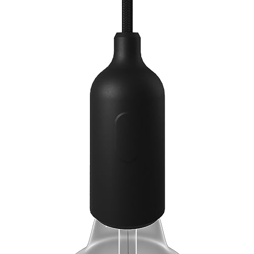 creative cables - Kit E27 Lampenfassung aus Silikon mit Schalter und verdeckter Zugentlastung - Schwarz von creative cables