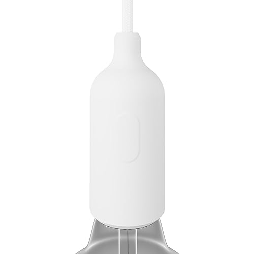 creative cables - Kit E27 Lampenfassung aus Silikon mit Schalter und verdeckter Zugentlastung - Weiß von creative cables