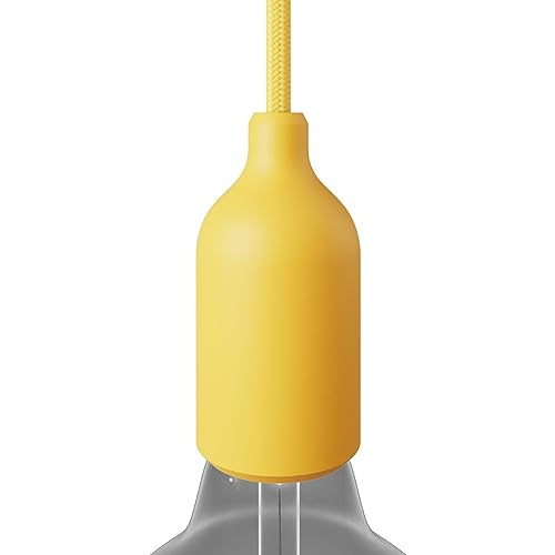 creative cables - Kit E27 Lampenfassung aus Silikon mit verdeckter Zugentlastung - Gelb von creative cables
