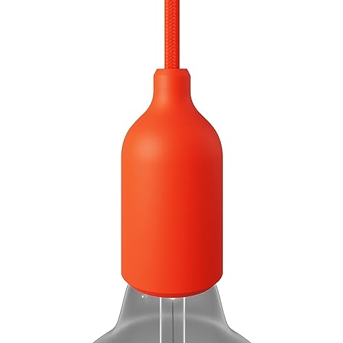 creative cables - Kit E27 Lampenfassung aus Silikon mit verdeckter Zugentlastung - Orange von creative cables