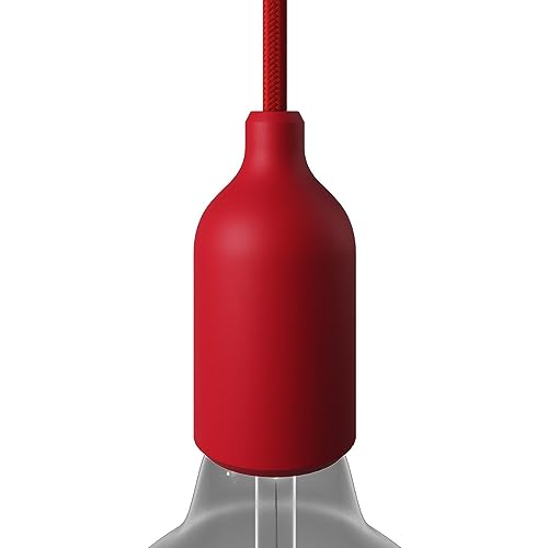 creative cables - Kit E27 Lampenfassung aus Silikon mit verdeckter Zugentlastung - Rot von creative cables