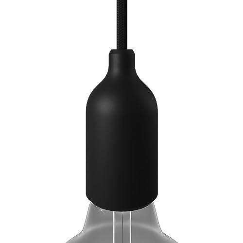 creative cables - Kit E27 Lampenfassung aus Silikon mit verdeckter Zugentlastung - Schwarz von creative cables