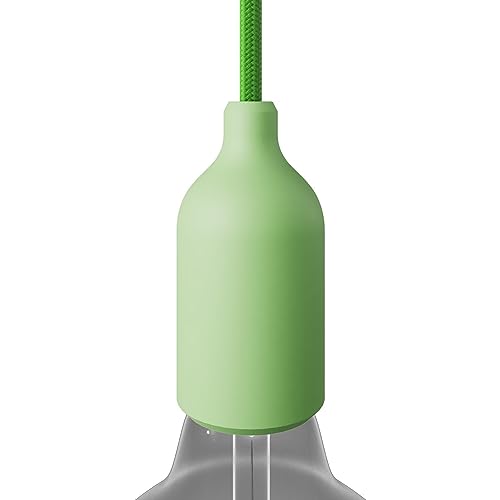 creative cables - Kit E27 Lampenfassung aus Silikon mit verdeckter Zugentlastung - Zartes Grün von creative cables