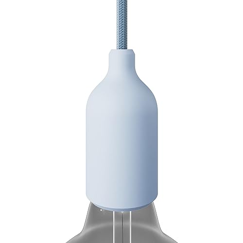 creative cables - Kit E27 Lampenfassung aus Silikon mit verdeckter Zugentlastung - Zartes blau von creative cables