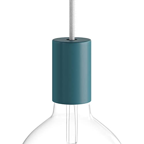 creative cables - Kit E27 Pastell Lampenfassung aus Metall mit verdeckter Zugentlastung - Petrolblau von creative cables