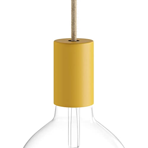 creative cables - Kit E27 Pastell Lampenfassung aus Metall mit verdeckter Zugentlastung - Senf von creative cables