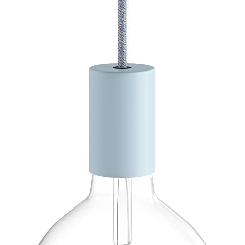 creative cables - Kit E27 Pastell Lampenfassung aus Metall mit verdeckter Zugentlastung - Zartes blau von creative cables