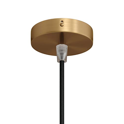 creative cables - Kit runder Mini Lampenbaldachin aus Metall mit 1 zentralen Bohrung - Konisch, Bronze satiniert von creative cables