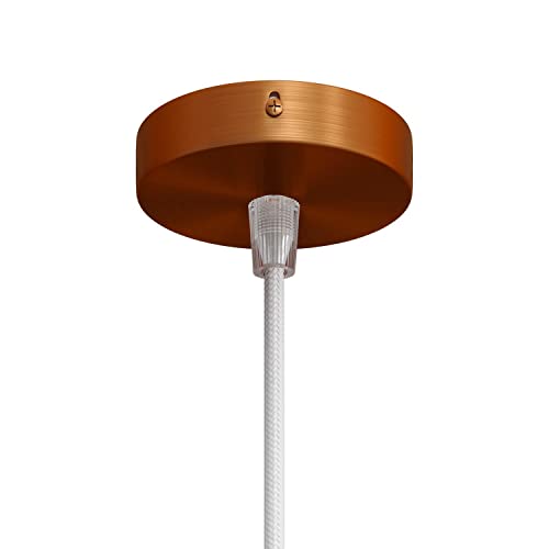 creative cables - Kit runder Mini Lampenbaldachin aus Metall mit 1 zentralen Bohrung - Konisch, Kupfer satiniert von creative cables