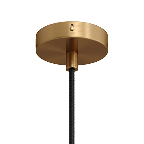 creative cables - Kit runder Mini Lampenbaldachin aus Metall mit 1 zentralen Bohrung - Zylindrisch, Bronze satiniert von creative cables