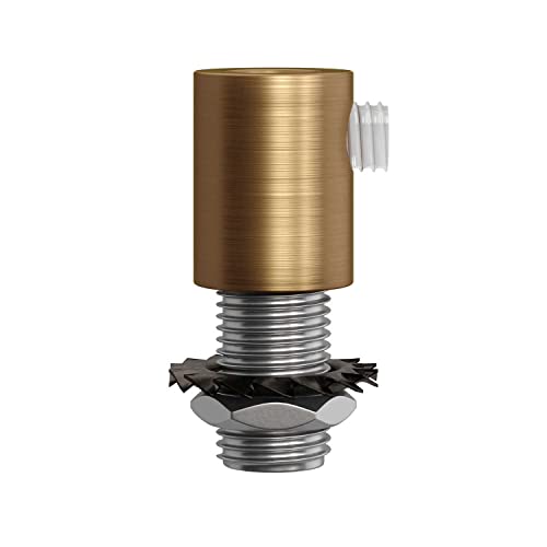 creative cables - Runde Zugentlastung aus Metall, komplett mit Gewinderohr, Mutter und Unterlegscheibe - Bronze satiniert von creative cables