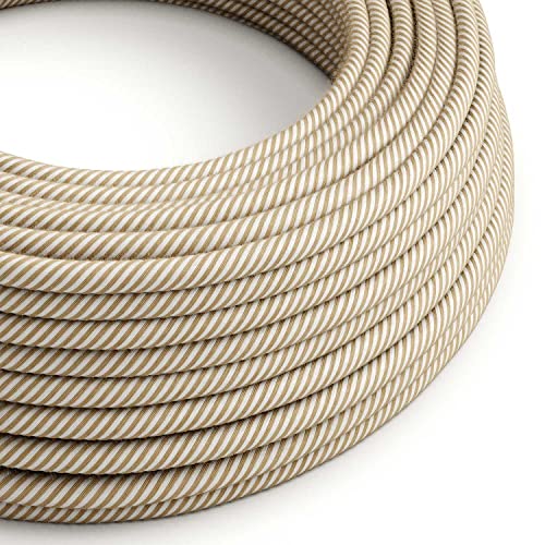 creative cables - Rundes, Vertigo-Textilkabel aus elastischer Jute und Baumwolle ERN07-1 Meter, 3x0.75 von creative cables