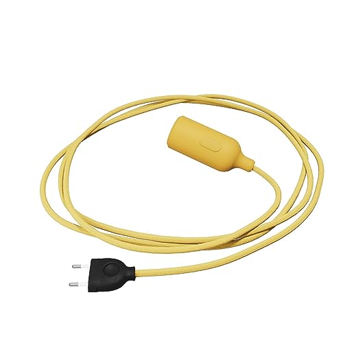 creative cables - Snake Leuchte aus Silikon mit Schalter und Stecker - Ohne Glühbirne, Gelb von creative cables