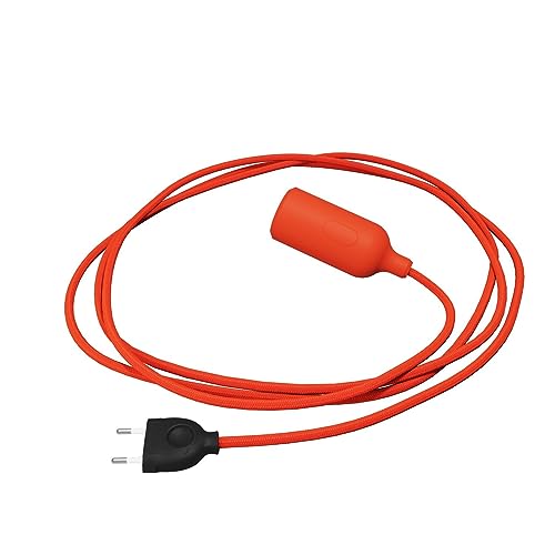 creative cables - Snake Leuchte aus Silikon mit Schalter und Stecker - Ohne Glühbirne, Orange von creative cables