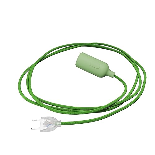 creative cables - Snake Leuchte aus Silikon mit Schalter und Stecker - Ohne Glühbirne, Zartes Grün von creative cables