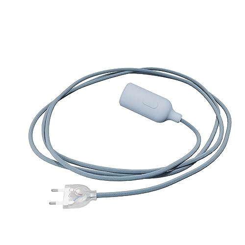 creative cables - Snake Leuchte aus Silikon mit Schalter und Stecker - Ohne Glühbirne, Zartes blau von creative cables