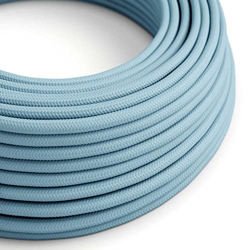 creative cables - Textilkabel rund, Baby blau mit Seideneffekt, RM17-1 Meter, 3x0.75 von creative cables