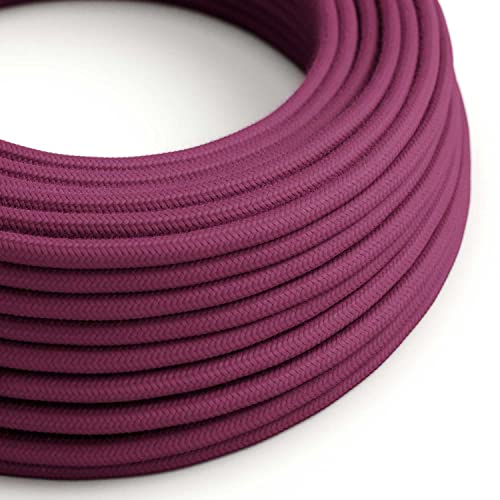 creative cables - Textilkabel rund, Burgund Baumwolle, RC32 - BASECAVRC32-1 Meter, 2x0.75 von creative cables