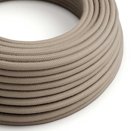 creative cables - Textilkabel rund, Taubengrau Baumwolle, RC43-1 Meter, 2x0.75 von creative cables