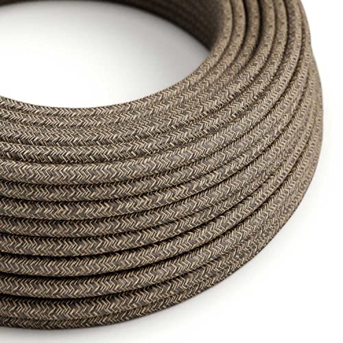 creative cables - Textilkabel rund, braun natürliche Leine, RN04-10 Meter, 2x0.75 von creative cables