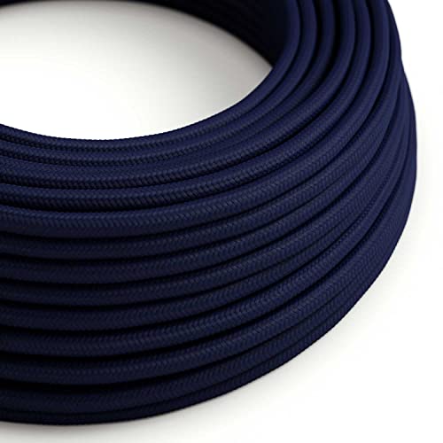 creative cables - Textilkabel rund, dunkelblau mit Seideneffekt, RM20-5 Meter, 3x0.75 von creative cables