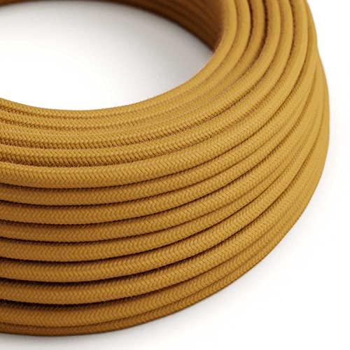 creative cables - Textilkabel rund, golden Honig Baumwolle, RC31 - BASECAVRC31-1 Meter, 2x0.75 von creative cables