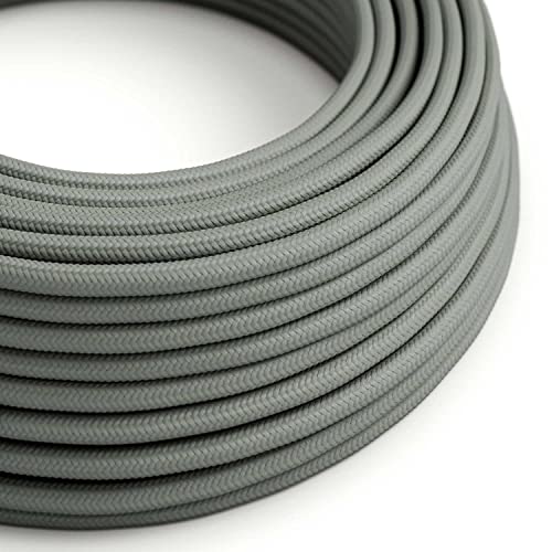 creative cables - Textilkabel rund, grau mit Seideneffekt, RM03-1 Meter, 2x0.75 von creative cables