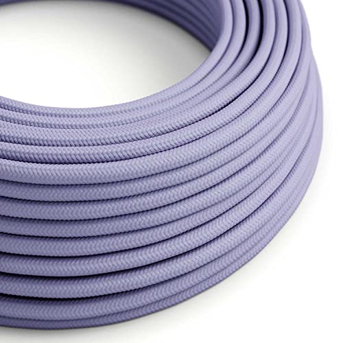 creative cables Textilkabel rund, lila mit Seideneffekt, RM07-1 Meter, 3x0.75 von creative cables