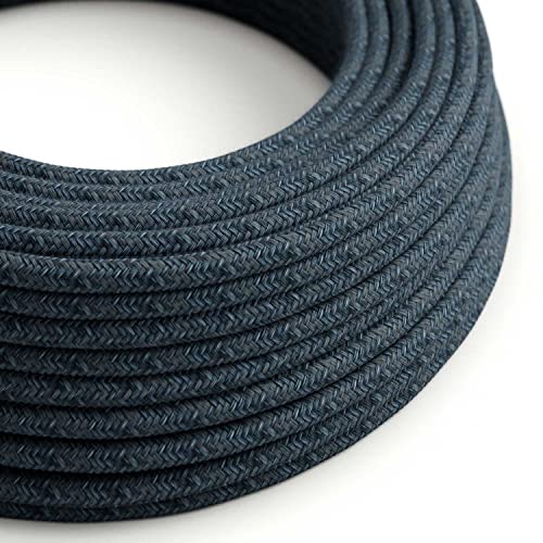 creative cables - Textilkabel rund, mirage blau Baumwolle, RX10-1 Meter, 3x0.75 von creative cables