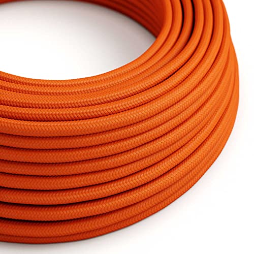 creative cables - Textilkabel rund, orange mit Seideneffekt, RM15-1 Meter, 3x0.75 von creative cables
