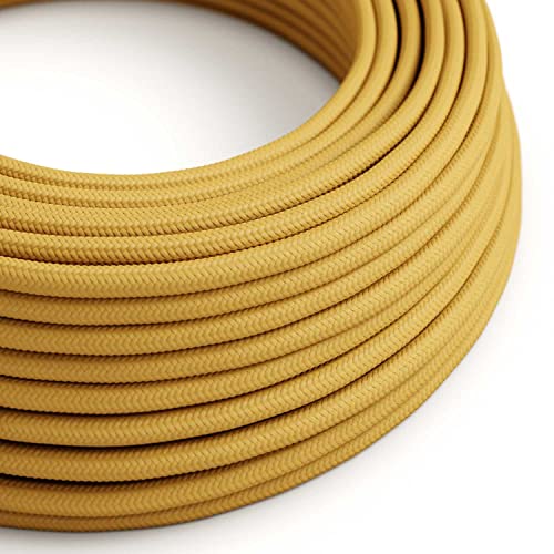 creative cables - Textilkabel rund, senf mit Seideneffekt, RM25-1 Meter, 3x0.75 von creative cables