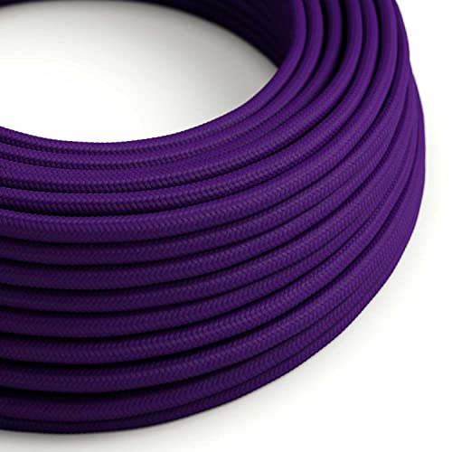 creative cables Textilkabel rund, violett mit Seideneffekt, RM14-1 Meter, 3x0.75 von creative cables