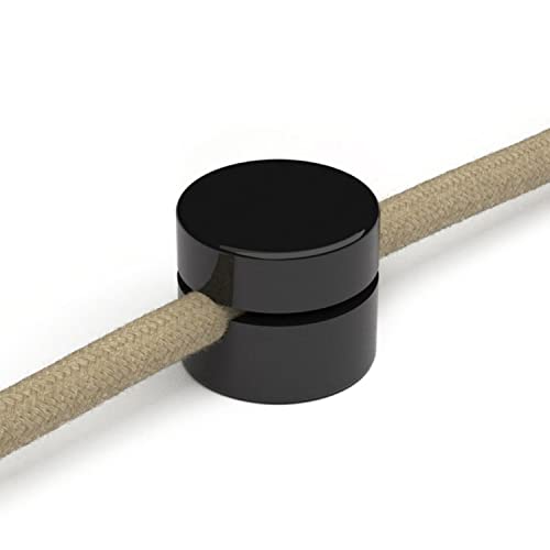 Wand- und Deckenpin, universale Kabelführung für Textilkabel mit breitem Querschnitt 3x1 u. 3x1,5 und fürs EIVA System - 2 Stück - Schwarz von creative cables