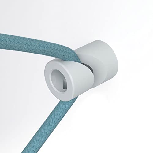 creative cables - Wandbefestigung mit V-förmiger Halterung für Textilkabel, für Wand oder Decke - Weiß von creative cables