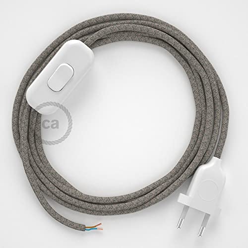 creative cables Zuleitung für Tischleuchten RD62 Raute Thymian-Grün 1,80 m. Wählen Sie aus DREI Farben bei Schalter und Stecke. - Weiß von creative cables