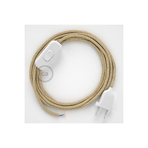 creative cables - Zuleitung für Tischleuchten RN06 Braun Jutefaser 1,80 m. Wählen Sie aus DREI Farben bei Schalter und Stecke. - Weiß creative cables - Zuleitung für Tischleuchten RN06 Braun Jutefaser 1,80 m. Wählen Sie aus DREI Farben bei Schalter und Stecke. - Weiß von creative cables