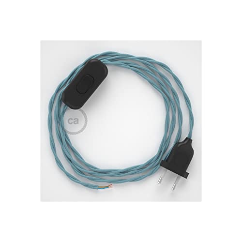 creative cables Zuleitung für Tischleuchten TC53 Ocean Baumwolle 1,80 m. Wählen Sie aus DREI Farben bei Schalter und Stecke. - Schwarz von creative cables