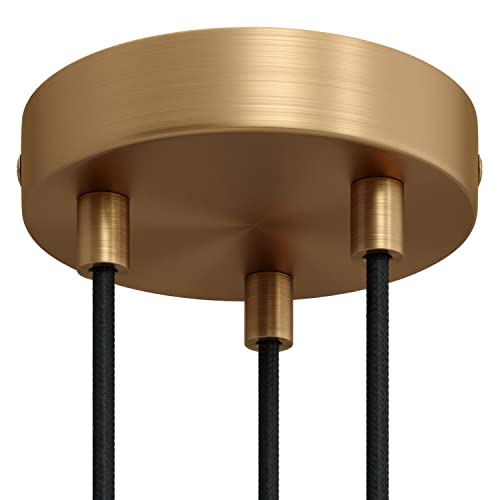 creative cables - Zylindrischer 3-Loch-Lampenbaldachin Kit aus Metall - Zylindrisch, Bronze satiniert von creative cables