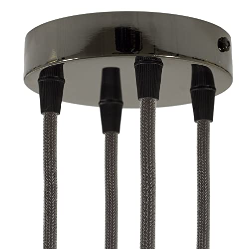 creative cables - Zylindrischer 4-Loch-Lampenbaldachin Kit aus Metall - Konisch, Schwarz Perle von creative cables