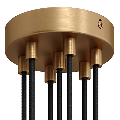 creative cables - Zylindrischer 7-Loch-Lampenbaldachin Kit aus Metall - Zylindrisch, Bronze satiniert von creative cables