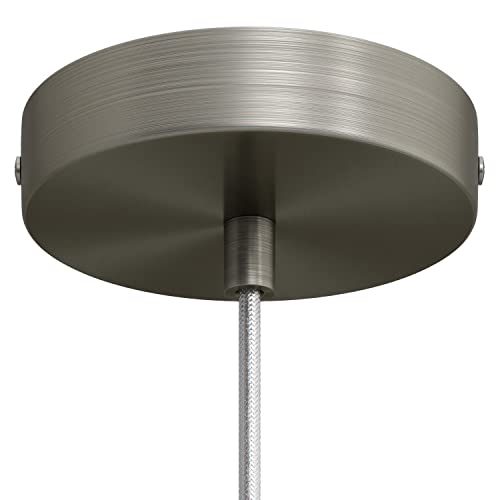 creative cables - Zylindrischer Lampenbaldachin Kit aus Metall - Zylindrisch, Titan satiniert von creative cables
