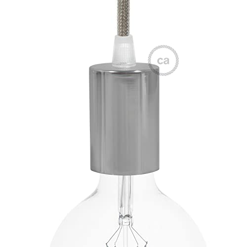 creative cables - Zylindrisches E27-Lampenfassungs-Kit aus Metall - Konisch, Chrom von creative cables