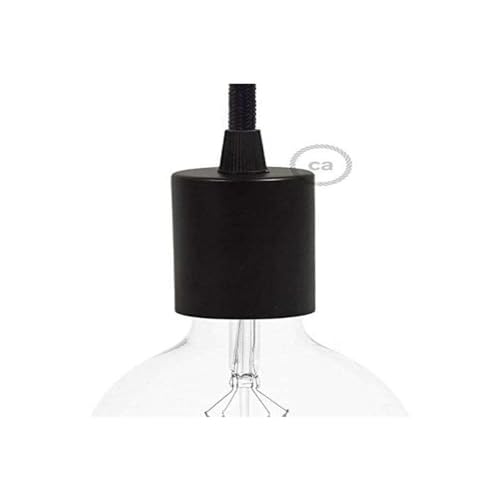 creative cables - Zylindrisches E27-Lampenfassungs-Kit aus Metall - Konisch, Schwarz von creative cables