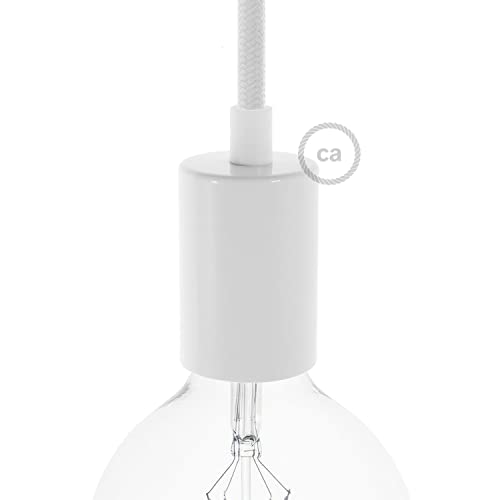 creative cables - Zylindrisches E27-Lampenfassungs-Kit aus Metall - Zylindrisch, Glänzend weiß von creative cables