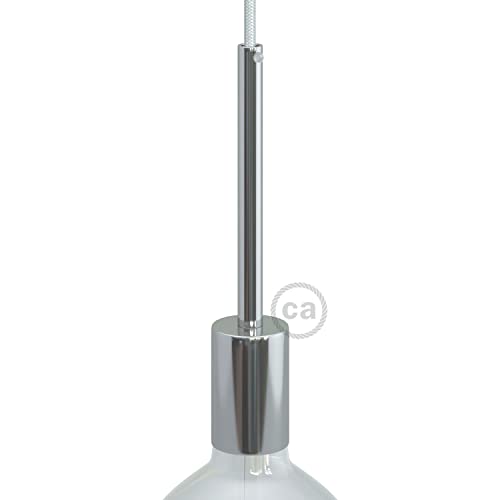 creative cables - Zylindrisches E27-Lampenfassungs-Kit aus Metall mit 15 cm Kabelklemme - Chrom von creative cables