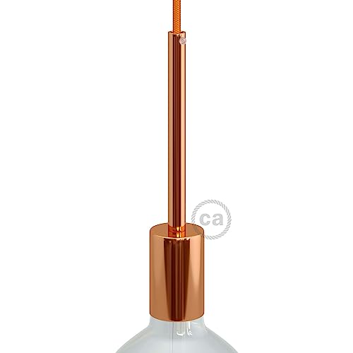 creative cables - Zylindrisches E27-Lampenfassungs-Kit aus Metall mit 15 cm Kabelklemme - Kupfer von creative cables