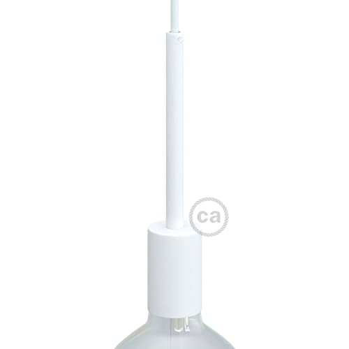 creative cables - Zylindrisches E27-Lampenfassungs-Kit aus Metall mit 15 cm Kabelklemme - Mattweiß von creative cables